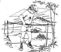 A coloring page of games and activities